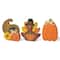 Glitzhome® 7" Thanksgiving Wooden Pumpkin, Turkey & Croissant Table Décor Set